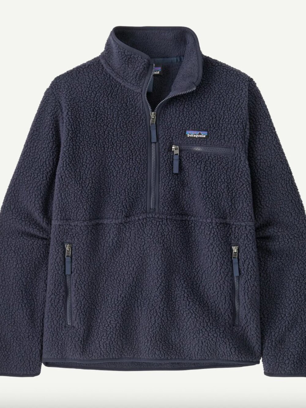 Women's Retro Pile Fleece Marsupial Pullover - Sunken Blue (Navy) - XL - Picture 3 of 3
